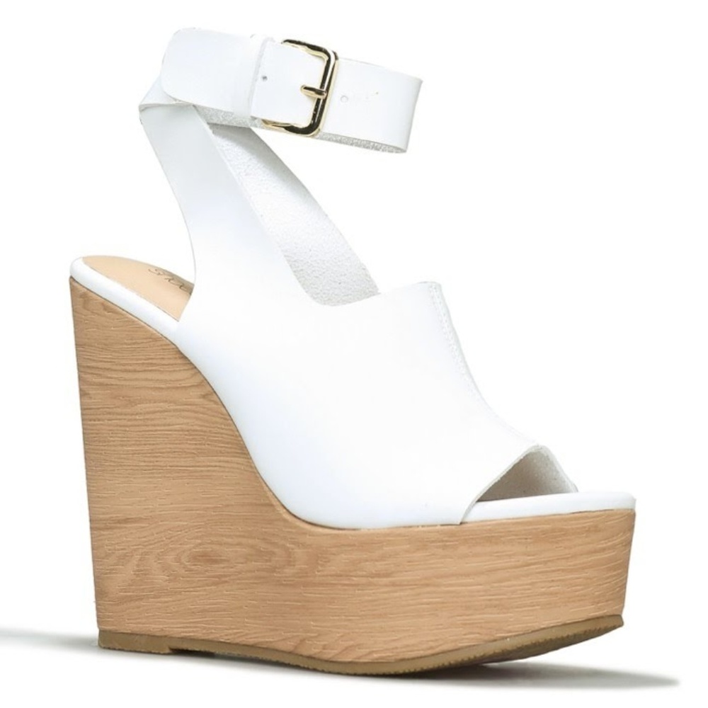 Brooklyn Platform Wedge White